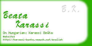 beata karassi business card